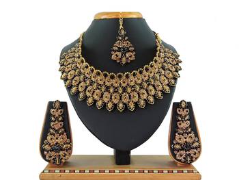Black designer function wear ad necklace set 1
