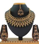 Black designer function wear ad necklace set