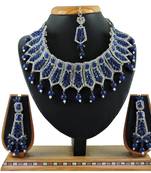 Blue designer function wear ad necklace set