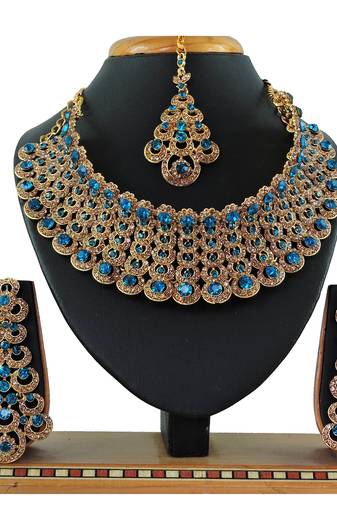 Turquoise designer function wear ad necklace set