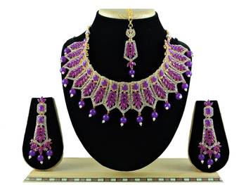 Purple designer function wear ad necklace set 1