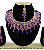 Purple designer function wear ad necklace set