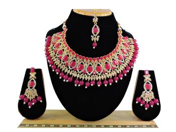 Red designer function wear ad necklace set 1