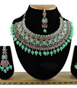 Green designer function wear ad necklace set