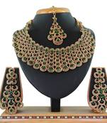 Green designer function wear ad necklace set