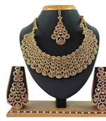 Gold designer function wear ad necklace set