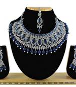 Blue designer function wear ad necklace set