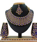 Blue designer function wear ad necklace set