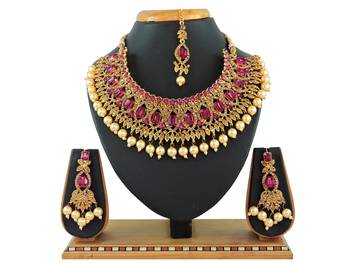 Multicolor designer function wear ad necklace set 1