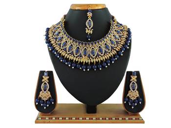 Blue designer function wear ad necklace set 1