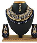 Blue designer function wear ad necklace set