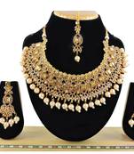 Gold designer function wear ad necklace set