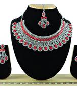 Red designer function wear ad necklace set