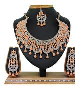 Orange designer function wear ad necklace set