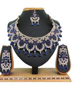 Blue designer function wear ad necklace set