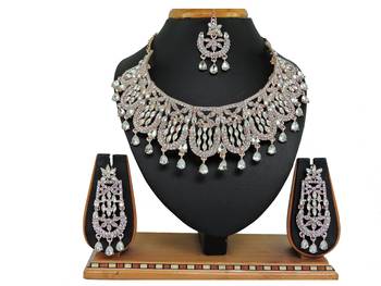 Multicolor designer function wear ad necklace set 1