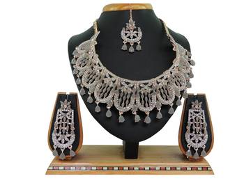 Grey designer function wear ad necklace set 1