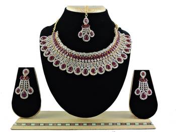 Multicolor designer function wear ad necklace set 1