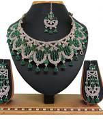 Green designer function wear ad necklace set