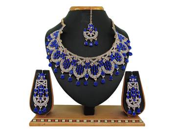 Blue designer function wear ad necklace set 1