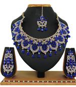 Blue designer function wear ad necklace set