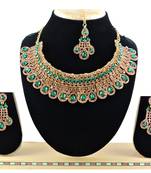 Green designer function wear ad necklace set