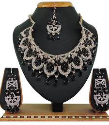 Black designer function wear ad necklace set