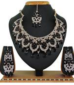 Black designer function wear ad necklace set