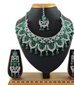 Green designer function wear ad necklace set