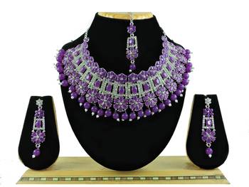 Purple designer function wear ad necklace set 1