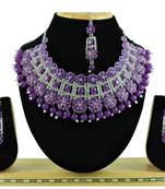 Purple designer function wear ad necklace set