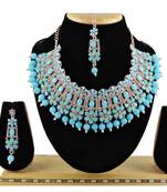 Turquoise designer function wear ad necklace set