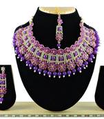 Purple designer function wear ad necklace set