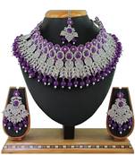 Purple designer function wear ad necklace set