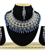 Blue designer function wear ad necklace set