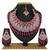 Red designer function wear ad necklace set