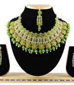 Green designer function wear ad necklace set