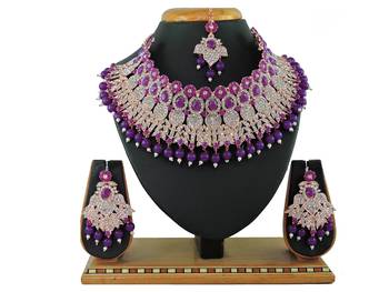 Purple designer function wear ad necklace set 1