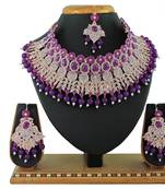 Purple designer function wear ad necklace set
