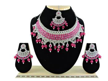 Red designer function wear ad necklace set 1