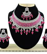 Red designer function wear ad necklace set