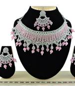 Pink designer function wear ad necklace set