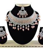 Orange designer function wear ad necklace set