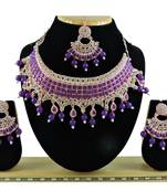 Purple designer function wear ad necklace set