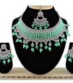 Green designer function wear ad necklace set