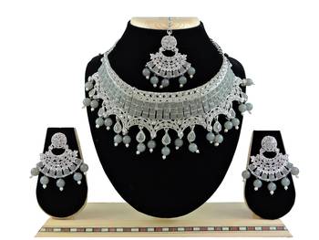 Grey designer function wear ad necklace set 1