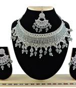 Grey designer function wear ad necklace set