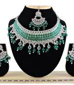 Green designer function wear ad necklace set