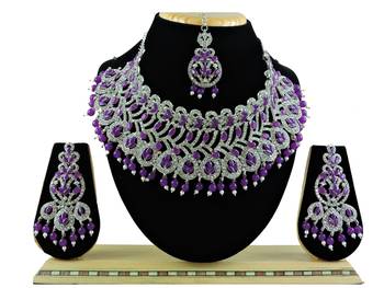 Purple designer function wear ad necklace set 1