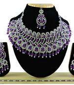 Purple designer function wear ad necklace set